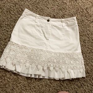 White Lace Vintage Skirt with Built in Shorts :)